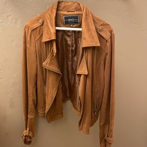 Faux Suede Moto Jacket